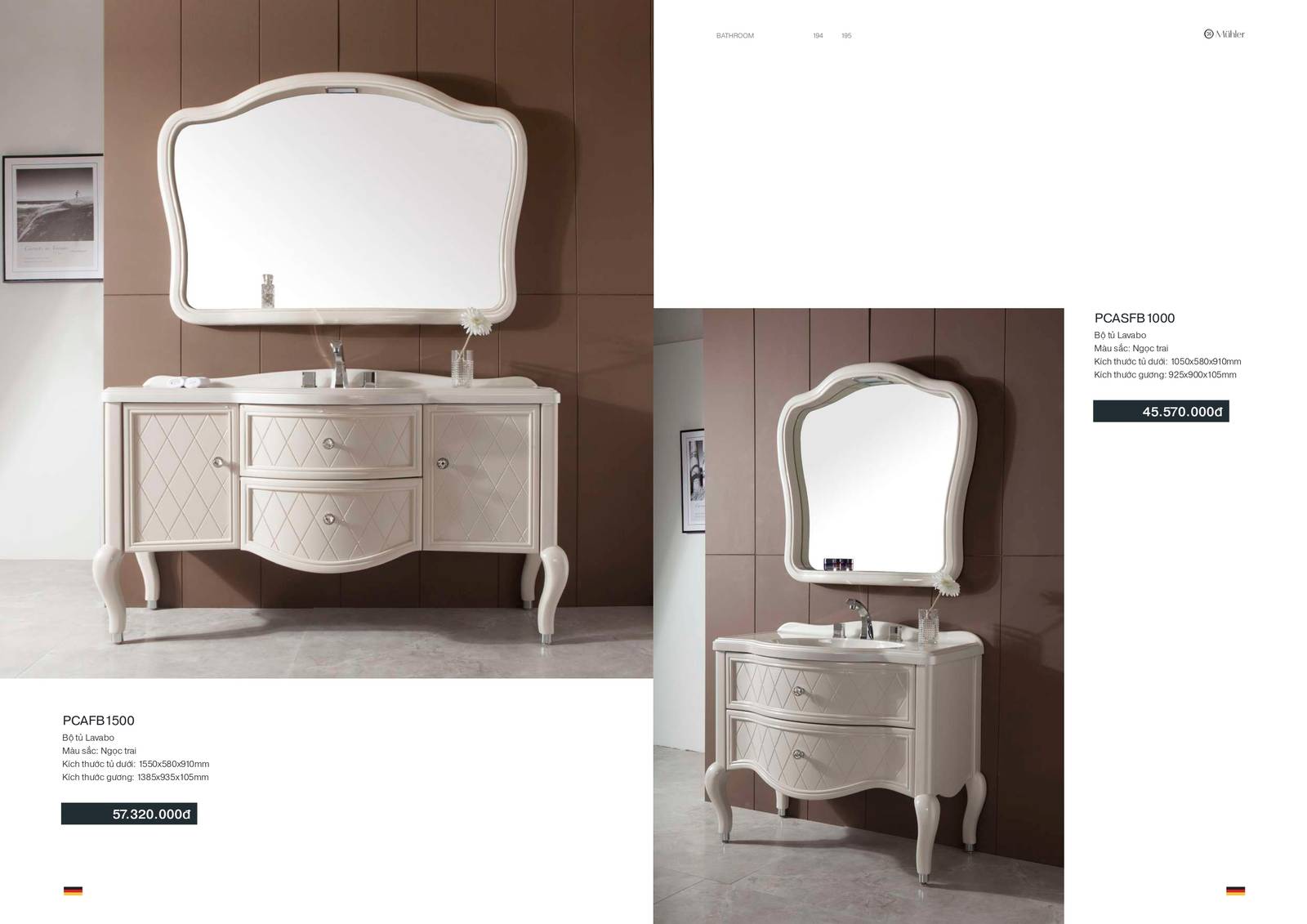 Thiết bị vệ sinh MUHLER Catalogue và Bảng giá mới nhất /Page 98